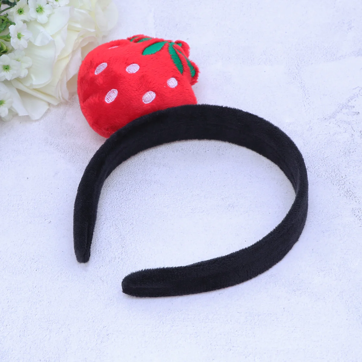 

Fruit Party Hair Accessories Strawberry Hoop Plush Pineapple Cosplay Headdress Black