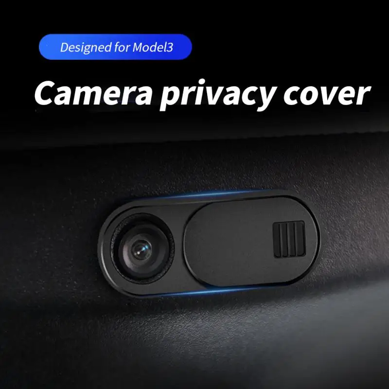 

Black Laptop Camera Cover Durable Camera Privacy Cover Car Accessories Webcam Cover Anti-peeping Abs Car Supplies 2pcs Portable