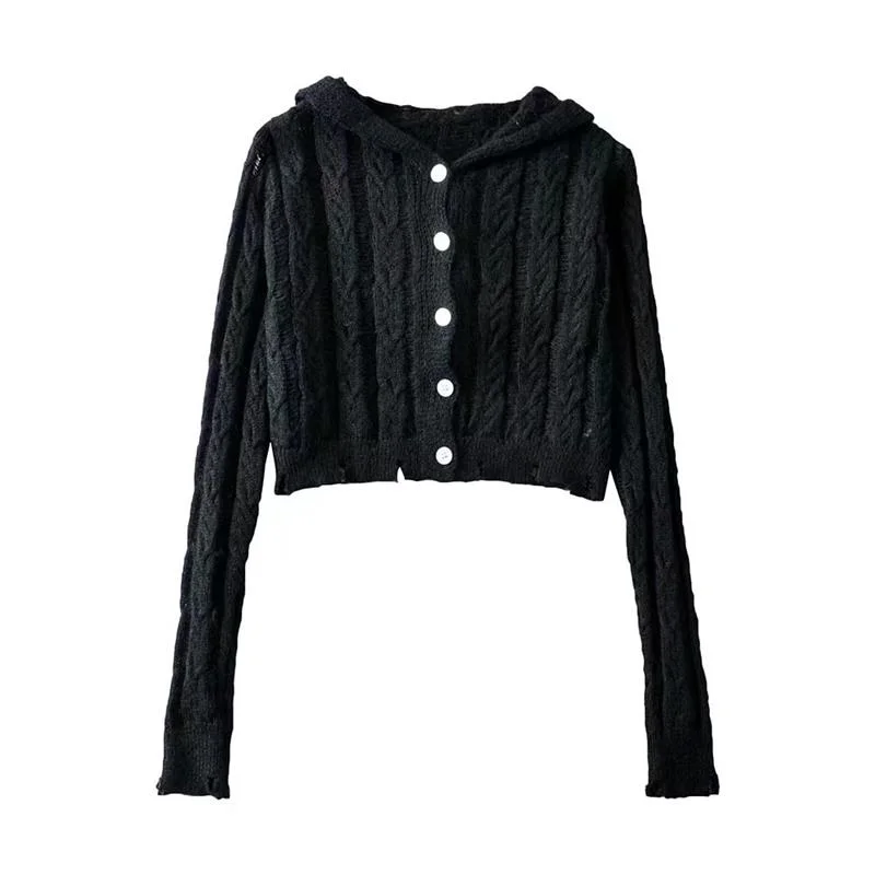 

Свитер женский короткий, новый кардиган, вязаный укороченный свитер для отдыха, винтажные однотонные свитера, женская простая уличная одеж...