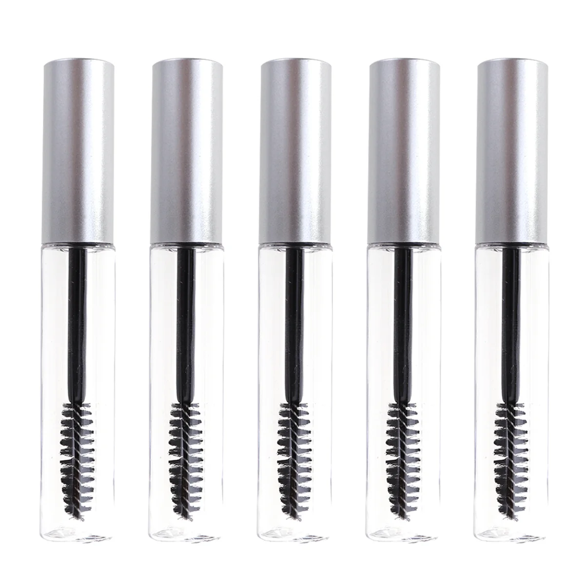 

5pcs 10ml Empty Eyelashes Tube Eyelash Cream Bottle Mascara Tube Container (Silver Lid)