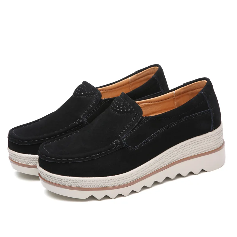 2023 Spring Women Flats Shoes Woman Platform Slip on Sneakers Suede Ladies Tenis Loafers Moccasins Casual Sapatilha Feminina