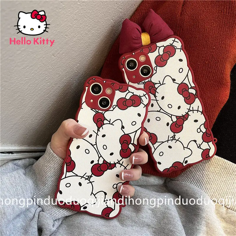 

Hello Kitty Full Screen for Iphone 13 13 Pro 13 Pro Max Bow Case for Iphone12 12Pro 12 Pro Max 11 Pro Max X XS XR 7 8 Plus Cover