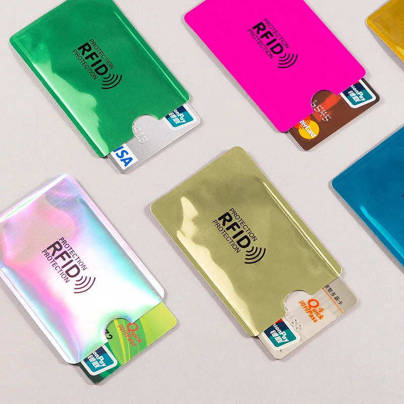 

5Pcs Anti Rfid Wallet Blocking Reader Nfc Lock Id Bank Card Holder Passport Protection Metal Credit Card Holder Id Cards Case