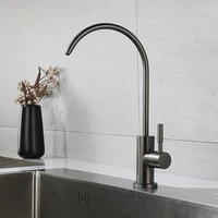 304 stainless steel kitchen sink faucet mixer water purification taps single handle deck mounted rotating crane vessel gun grey