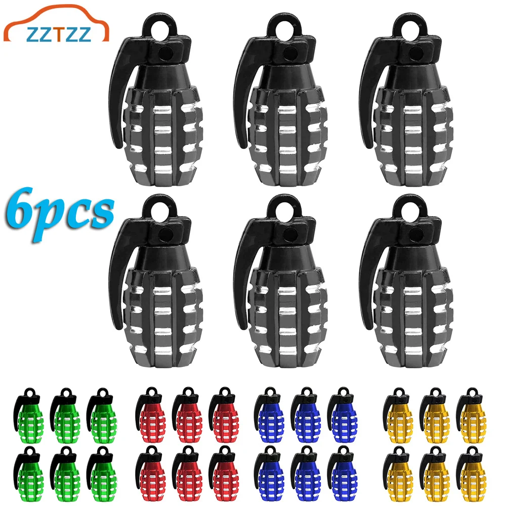 

6 Pcs Aluminum Car Wheel Tire Valve Caps for Car Bike Bicycle Motorcycle Trucks Tyre Rim Stem Covers Air Dust Proof