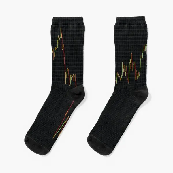 

Candlestick Chart Forex Crew Socks Girls Breathable Cotton Short Unisex Ladies Funny Winter Sports Autumn Black Pattern Cartoon