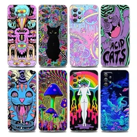 colourful psychedelic trippy art clear phone case for samsung a01 a02 a02s a11 a12 a21 a31 a41 a32 a51 a71 a42 a52 a72 silicone