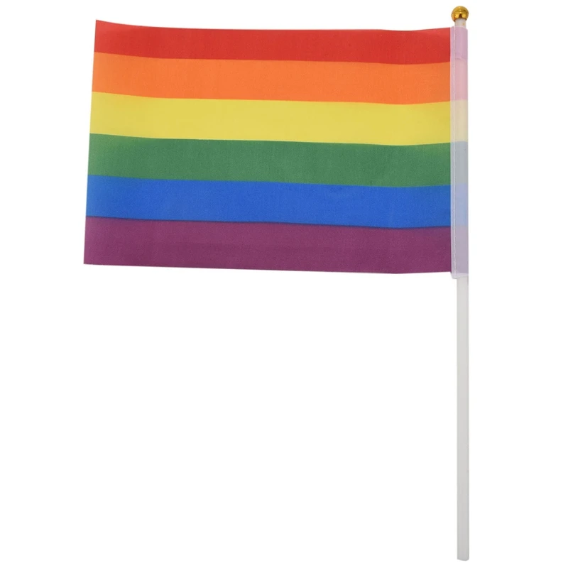 

50 Pack Rainbow Small Mini Stick Flags,Decorations For Rainbow Pride Party