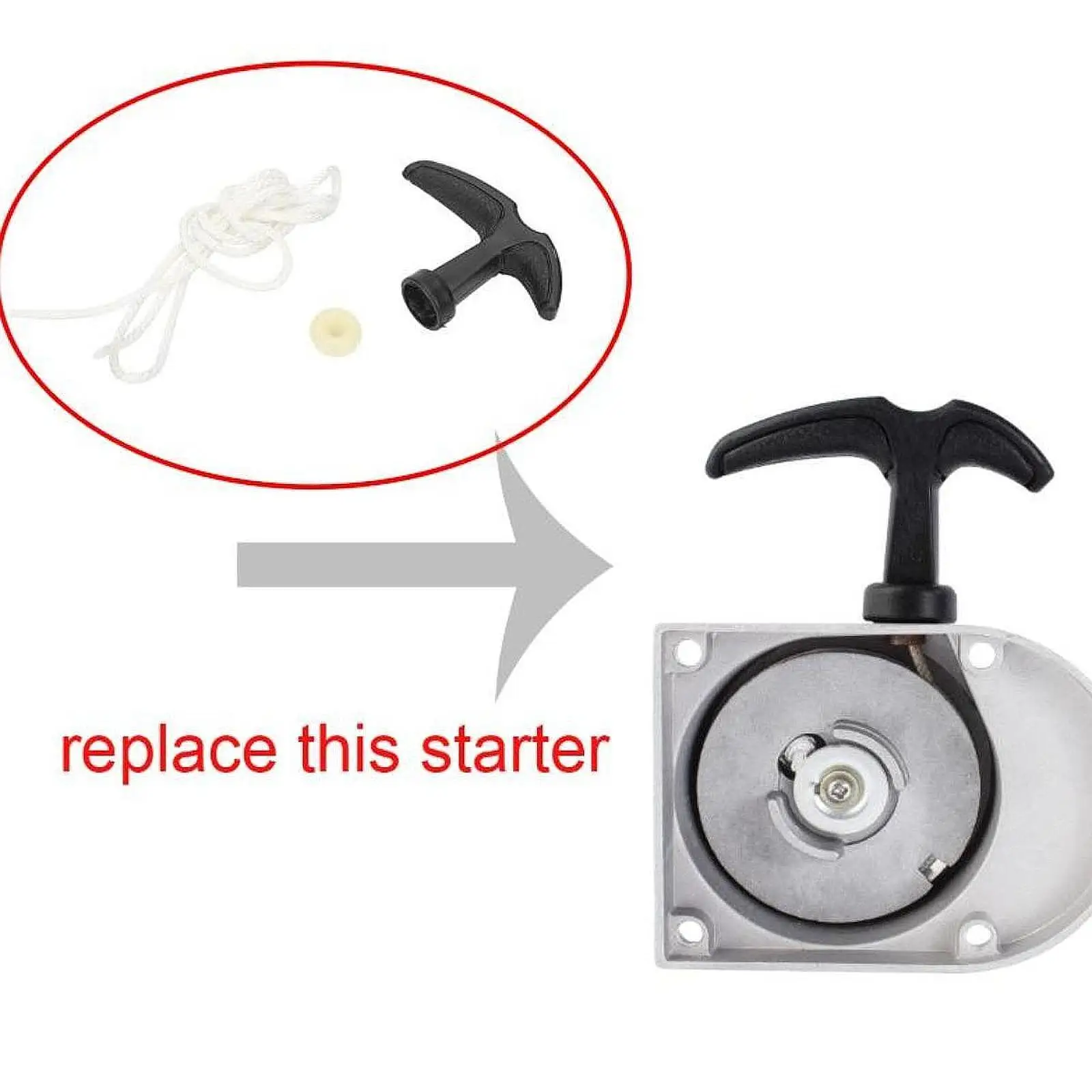 Натяжной пусковой трос и ручка в сборе прочные запасные части хорошей