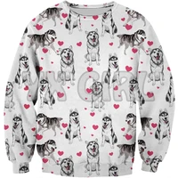 new funny dog sweatshirt cute husky 3d printed sweatshirts men for women pullovers unisex tops
