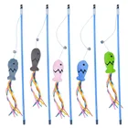 Игрушка для кошек, синий стержень, лента, рыба, Мормышка, кошка, палочка, кошка, сумасшедшая игрушка, рыба, кошка, игрушки, интерактивные игрушки для котят, игрушки для кошачьей мяты