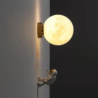 astronaut moon lamp childrens room wall lamp modern minimalist interior wall light living room bedroom bedside lamp nightlights