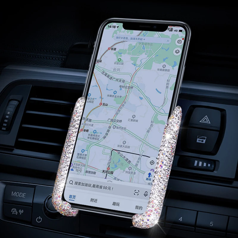 

Universal Car Phone Holder Diamond Crystal Rhinestone Car Air Vent Mount Clip Cell Phone Holder for iPhone Samsung Car Holder