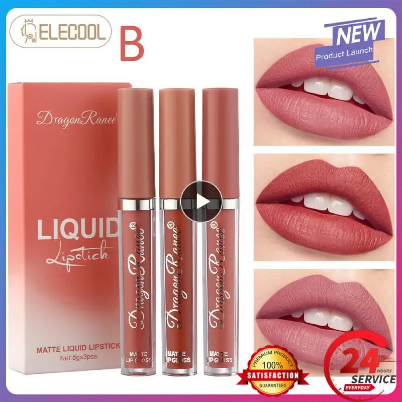 

/SET Sexy Matte Lip Makup Set Velvet Orange Sweatproof Not Stick Up Glaze Smooth Lip Cosmetics Party TSLM1