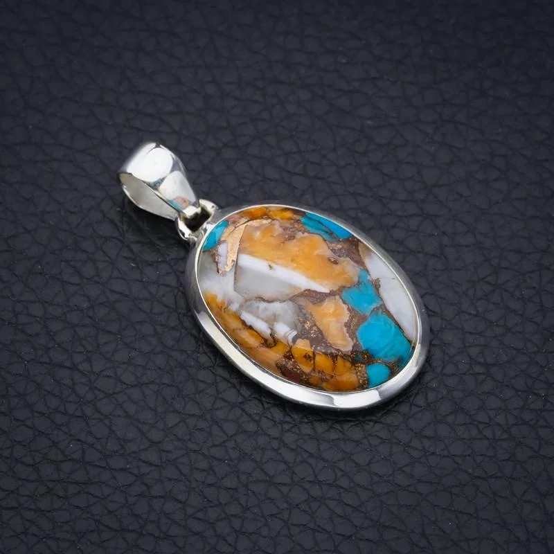 

StarGems Copper Chalcedony Handmade 925 Sterling Silver Pendant 1.5" F3713