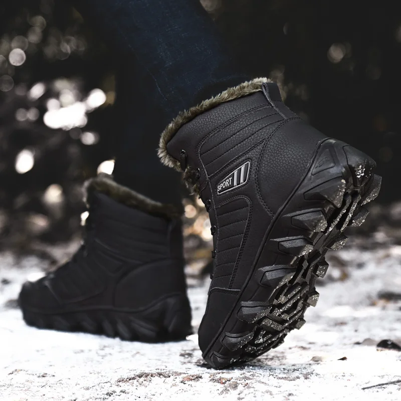 New Winter Warm and Non slip Snow Boots Men's Outdoor Climbing Boots Men's Outdoor Cross country Climbing Large Size 48 Sneakers
