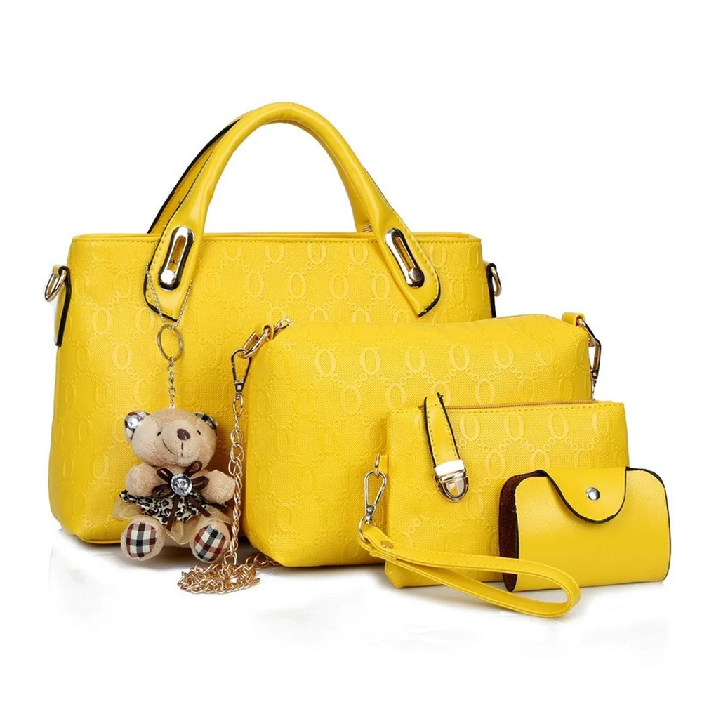 New Handbag Bear Bags Four-piece Set Messenger Women's Bag Fashion Women's Bag Hand Bag  Purse  Bags for Women