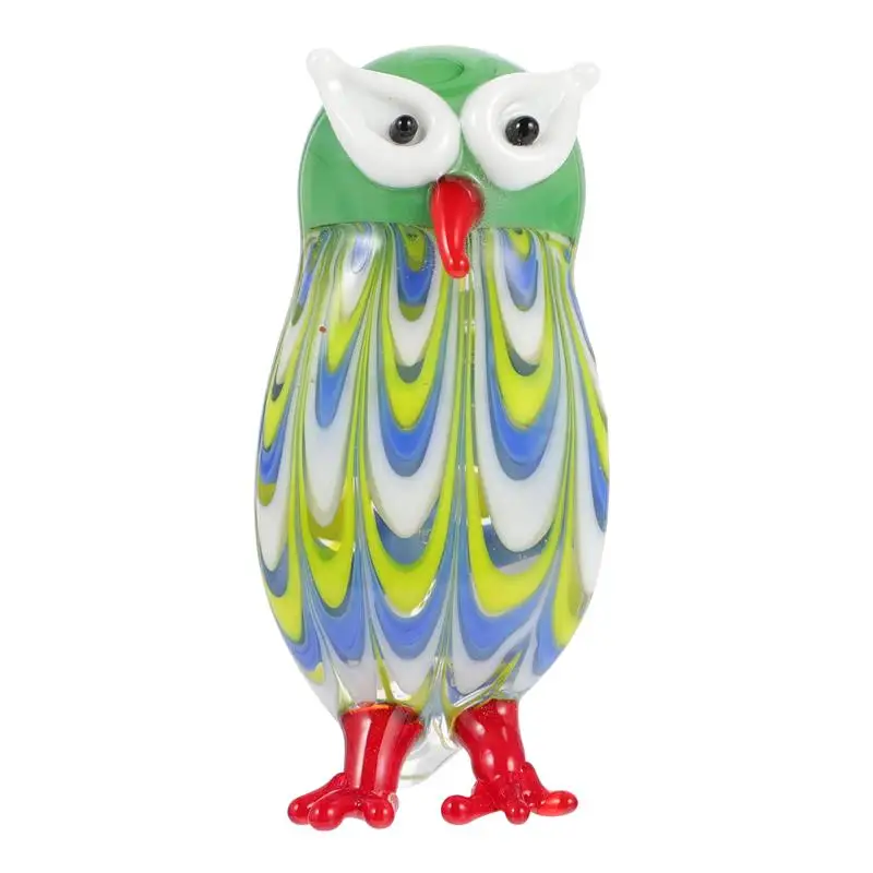 

Owl Statue Animal Figurinelandscape Micro Ornament Dashboard Car Bookshelf Crystal Craft Sculpture Glass Tabletop Decor