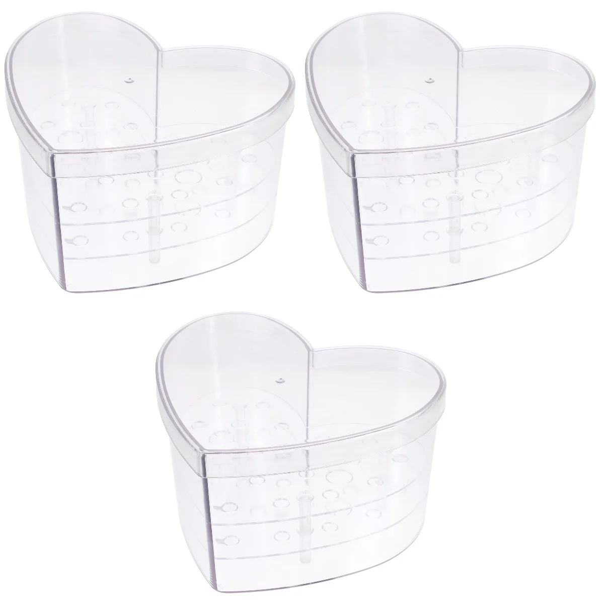 

3 шт., прозрачная коробка для цветов в форме сердца