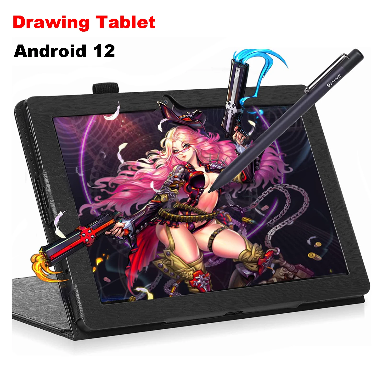 

Frunsi Standalone Drawing Tablet Pad with Android 12 No Computer PC Needed 10 Inch IPS HD Screen WiFi Bluetooth HDMI USB-C