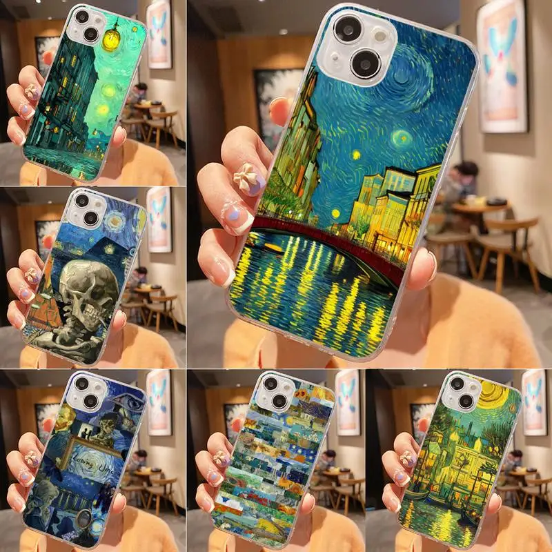 

Retro Van Gogh Oil Painting Phone Case For Iphone 7 8 Plus X Xr Xs 11 12 13 Se2020 Mini Mobile Iphones 14 Pro Max Case