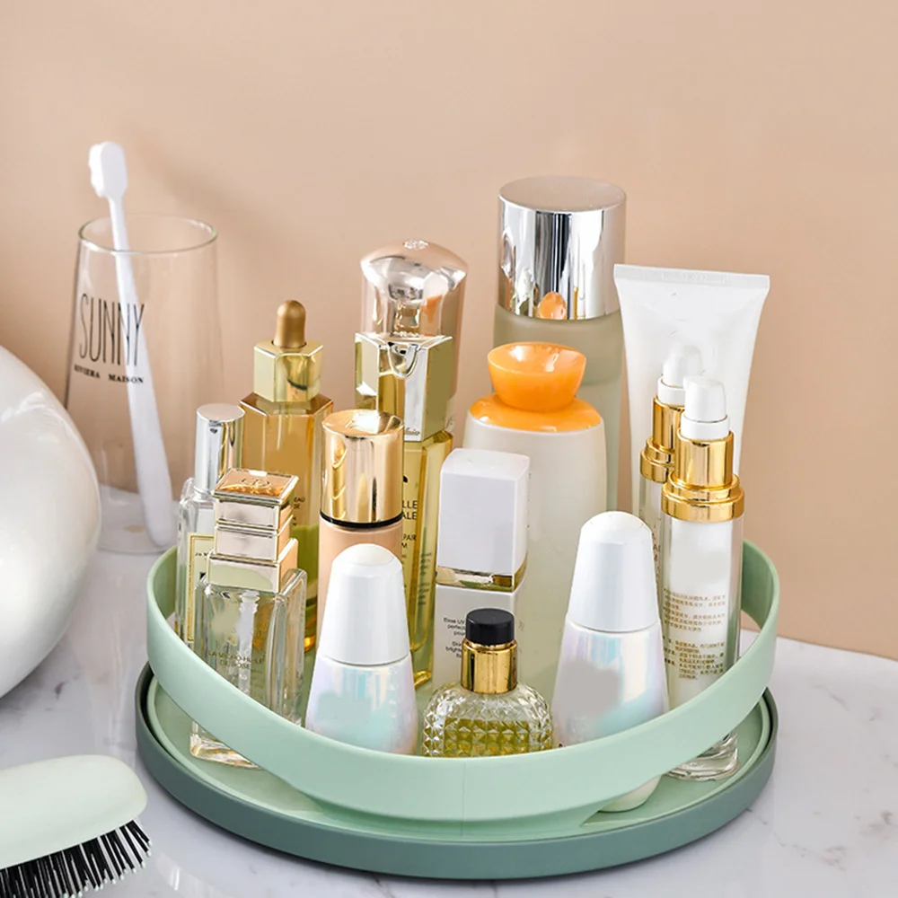 

Вращающийся органайзер для закусок, кухонный круглый пластиковый вращающийся лоток с ручкой, удобный доступ, столешница для хранения, Прям...