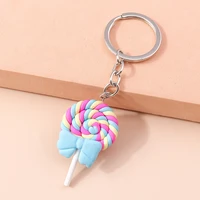 cute keychain colorful lollipop key chains friendship gifts for women men car key handbag pendants diy handmade jewelry gifts
