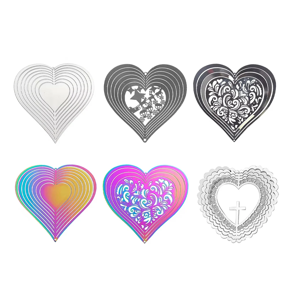 

Подвески-спиннеры сердечки из нержавеющей стали 6 шт.