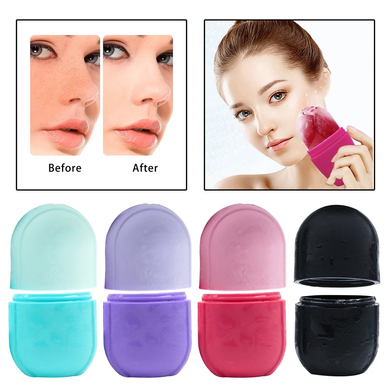 

Ice Roller Silicone Face Massager Reusable Ice Cups for Muscle Cold Therapy Face Skin Care Facial Beauty Lifting Contouring Tool