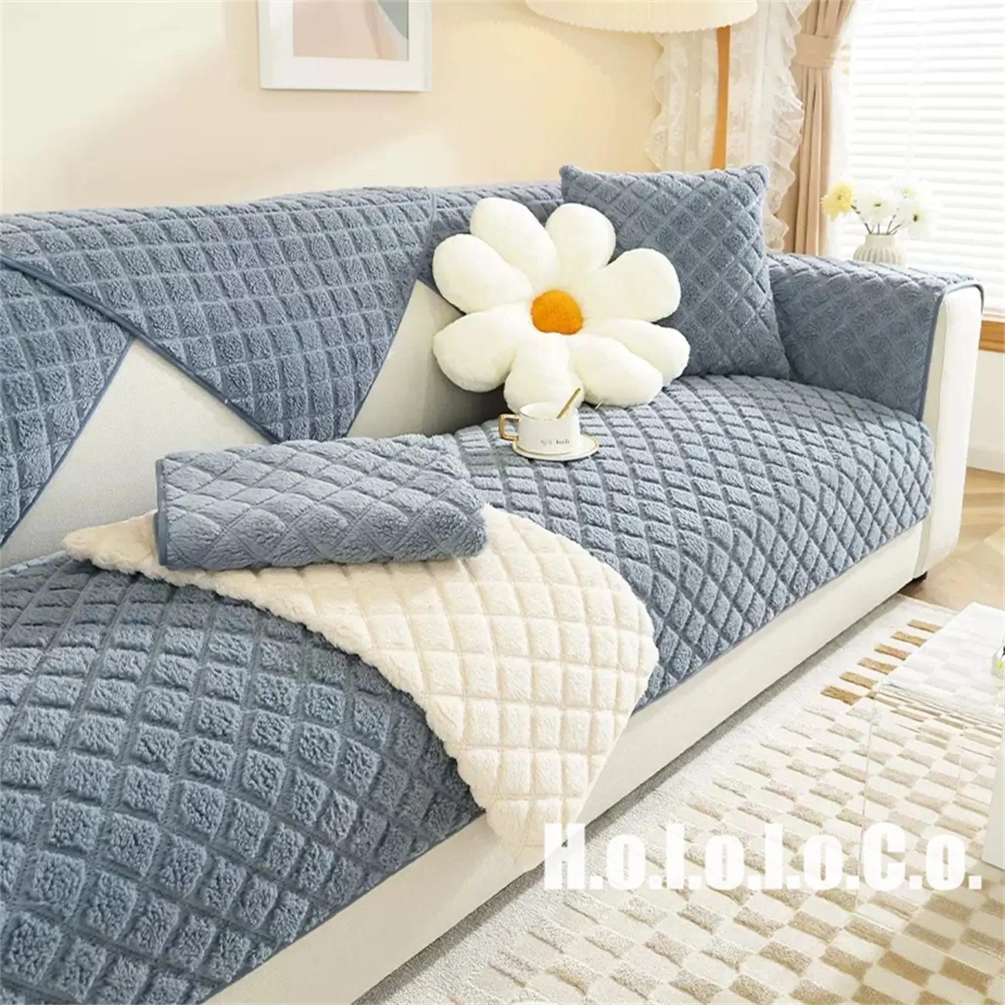 

Winter Soft Warm Plush Non-Slip Washable Sofa Cover Minimalist Sofa Cover Couch Slipcover Couch Cover Pet Furniture Protector