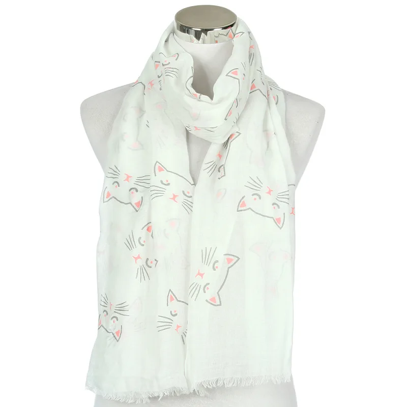 

New Cute Little Cat Scarves Women's Animal Sunscreen Scarves Shawls