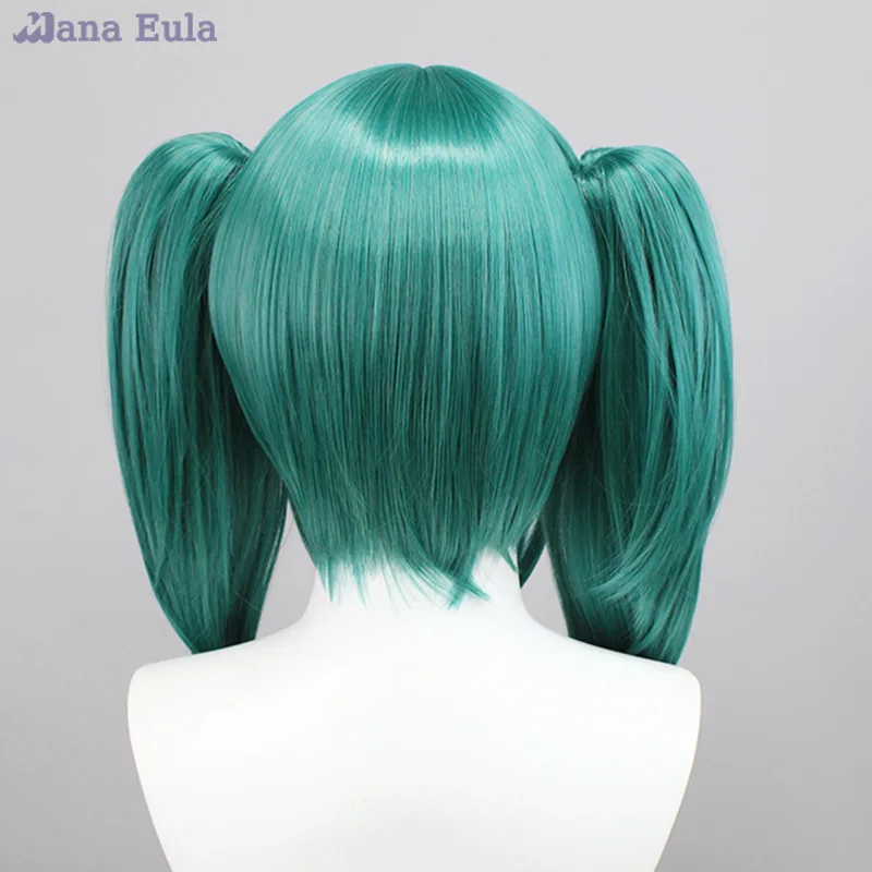 Парик Вампир Мику 2024 VOCALOID MIKU Косплей Термостойкий Зеленый 50 СМ Двойной Хвост