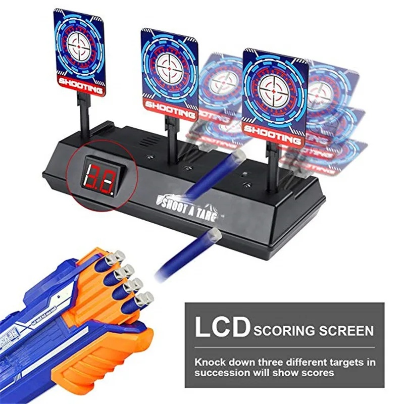 

For Nerf Guns Bullets Auto Reset Electric Shooting Target Accessories Kids Sound Light Shooting Game Toys High Precision Scoring