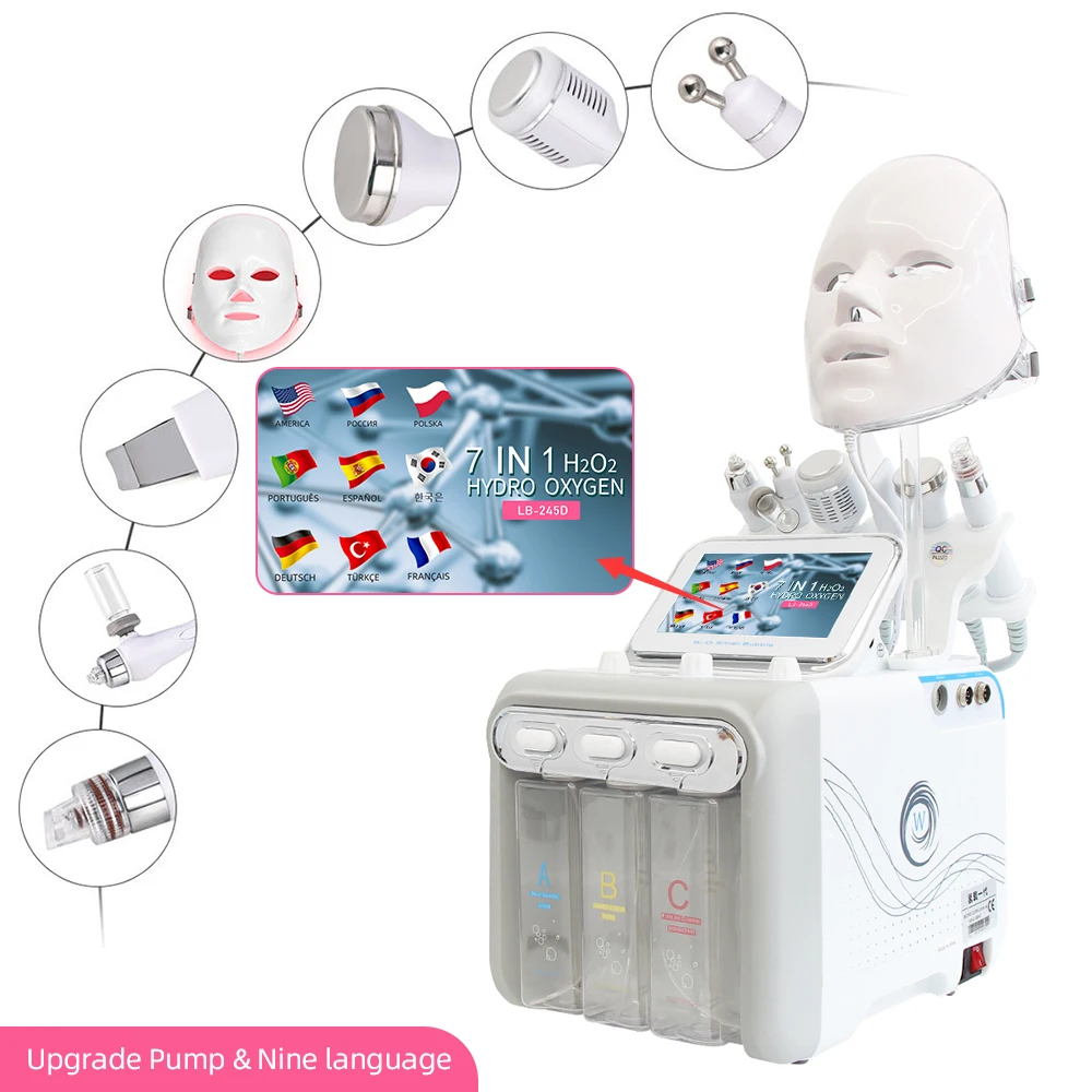 

Upgrade 7 in 1 Hydro Dermabrasion Skin Care Beauty Machine Oxygen Water Jet Diamond Cleaner Facial Massage Device For Salon Use