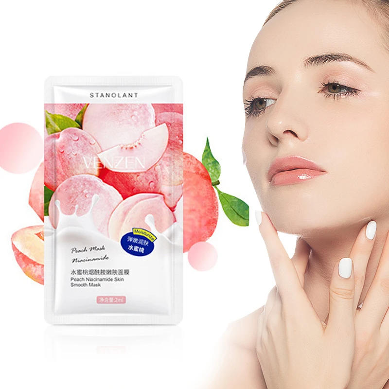 

30Pack/Box Peach Niacinamide Sleeping Mask Moisturizing Oil-control Improve Roughness Firming Brightening Shrink Pores Face Mask