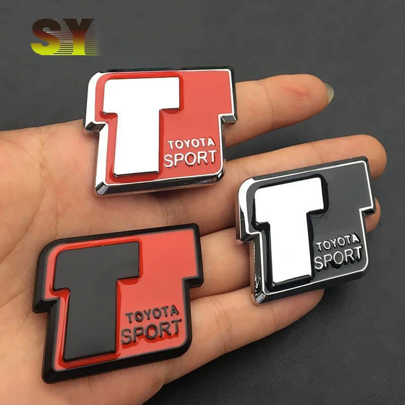 

Car Sticker T Sport Stickers Emblem Badge Rear Trunk Decals for Toyota RAV4 Corolla Prado Tundra Highlander Hiace Venza Camry