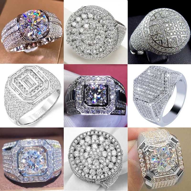 

European and American Trendy Inlaid Crystal Women Men's Rings Banquet Fashion Business Ring Jewelry