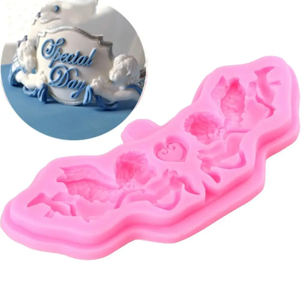 

DIY European Relief Angel Dry Pace Silicone Molds Wedding Cake Border Fondant Decorating Chocolate Clay