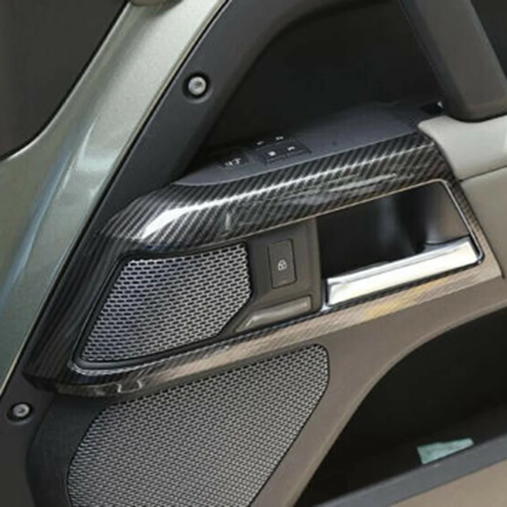 

2Pcs/set ABS Carbon Fiber Inner Door Handle Frame Trim For Land Rover Defender 2020-2022 Car Accessories