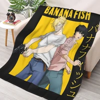 banana fish blankets coral fleece plush springautumn ash okumura multi function lightweight throw blankets for bedding office