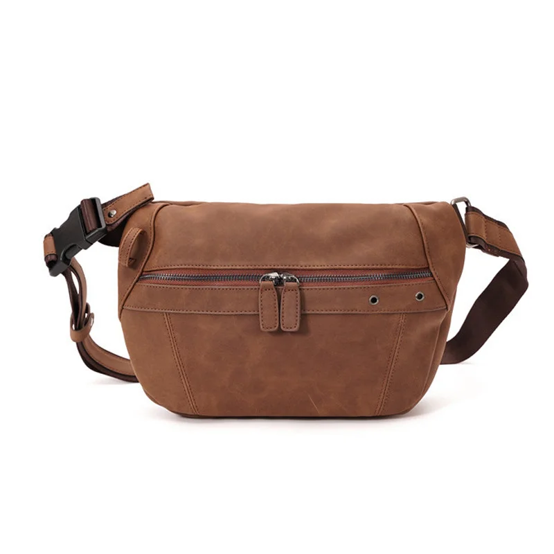 

Waist Bag For Men 2020 New PU Leather Waist Packs Fashion Unisex Belt Fanny Pack Large Capacity Chest Packs Male Cross Body Bags