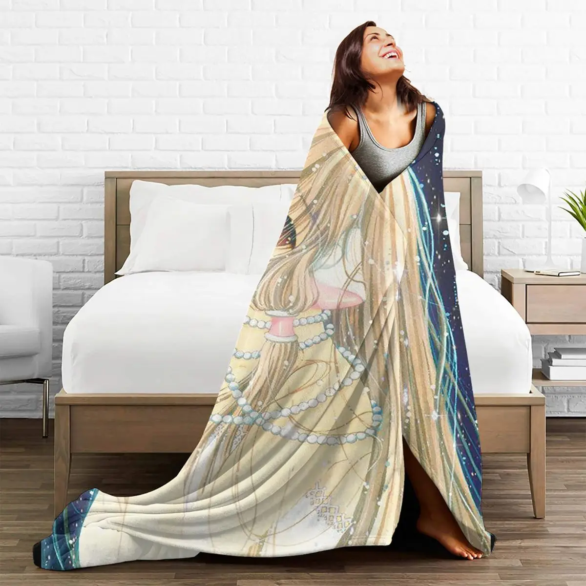 Плед Chi Chobit из аниме Флисовое одеяло зимняя манга красивая кукла портативные