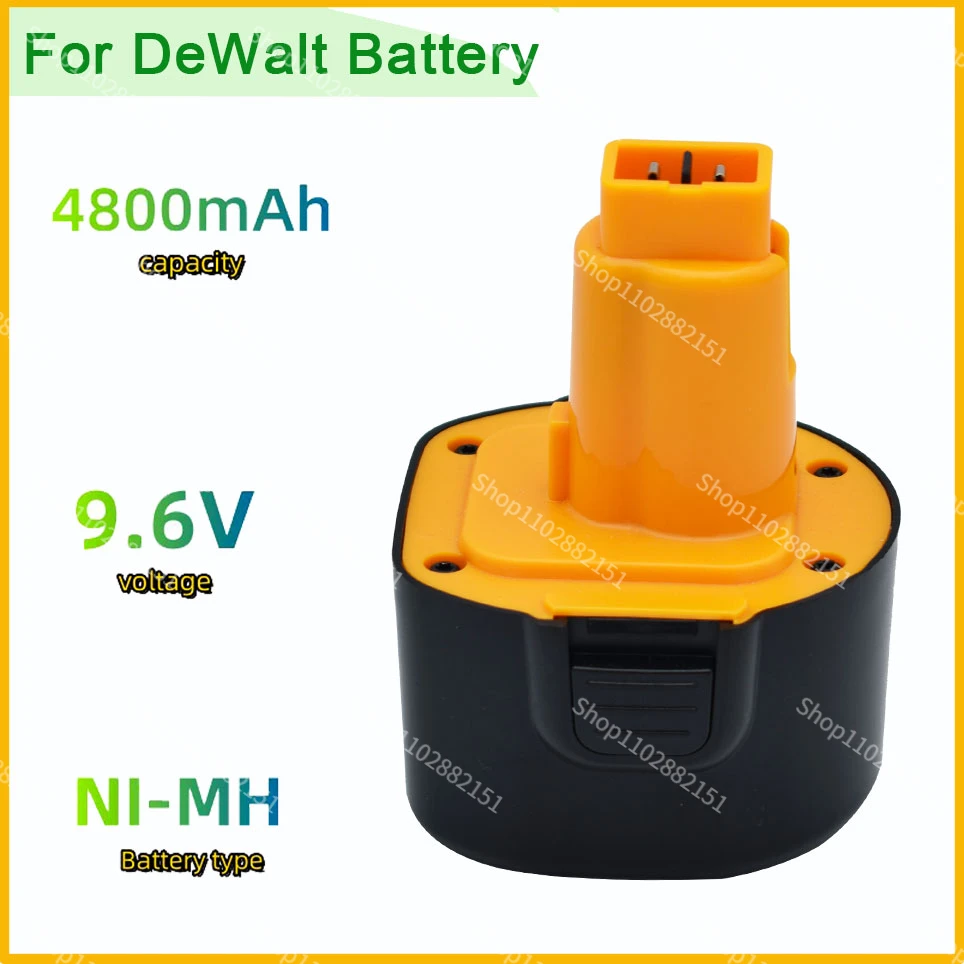 

for Dewalt 9.6V 4800mAH/6800mAH/9800mAH Ni-Mh Dewalt battery compatible DE9036 DE9062 DW9060 DW9062 DW050 DW909K DW913