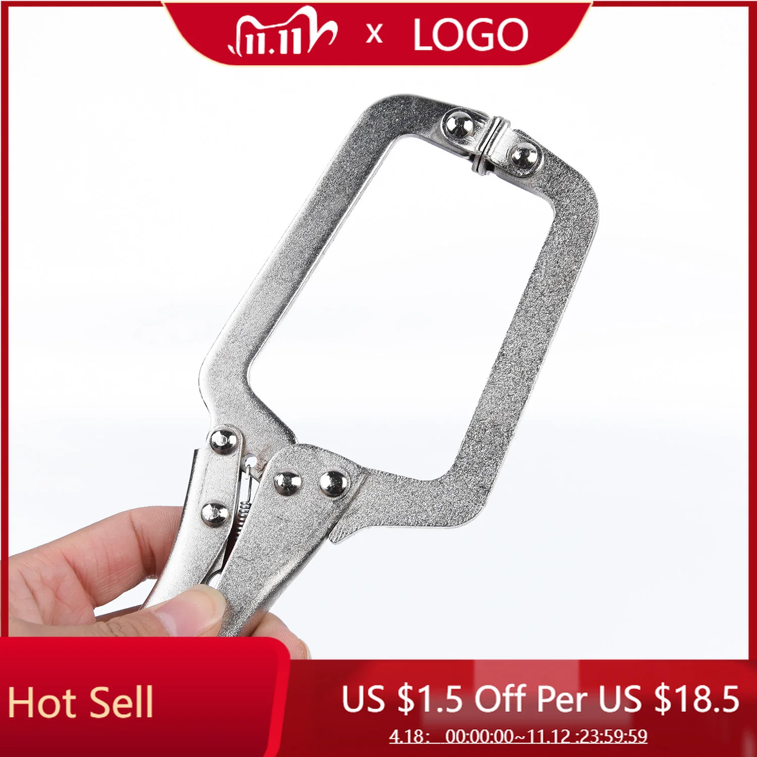 

9" Adjustable C Clamp Vise Grip Tool Wide Opening Locking Clamp Welding Pliers Woodworking Tenon Locator