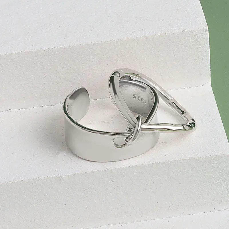 Стандартные Серебряные широкие кольца Evimi 925 Модные Винтажные креативные