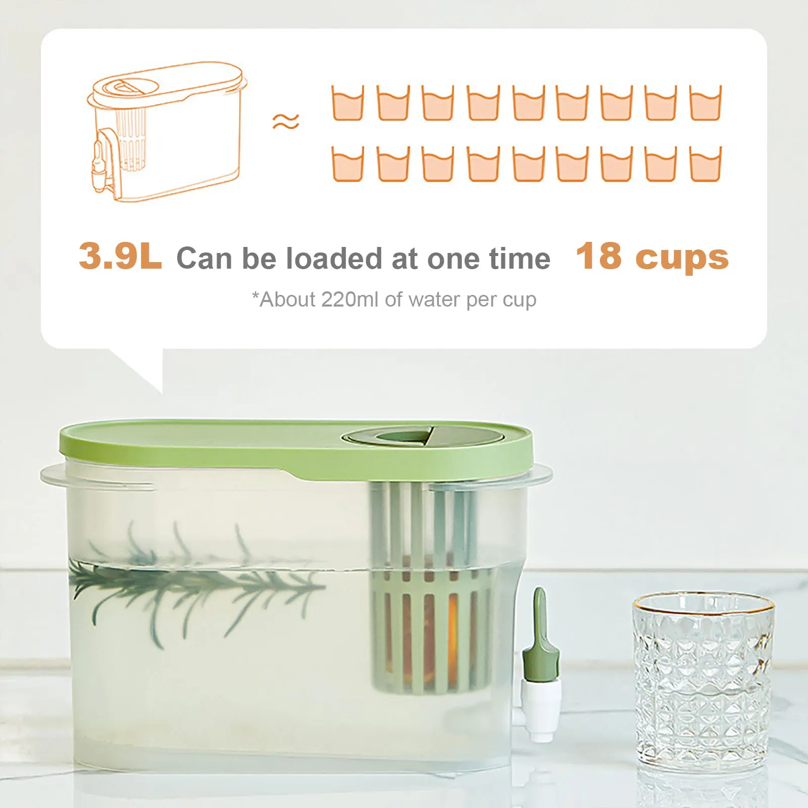 

3. Пластиковый чайник для холодных напитков с краном, 9 л