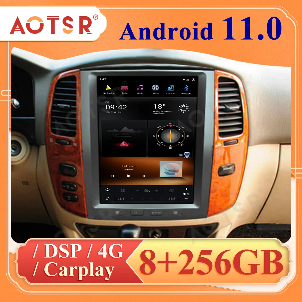 

Android11 для Lexus LX470 2002-2007 TOYOTA Land Cruiser LC100 Автомобильный мультимедийный радиоприемник стерео плеер большой экран GPS навигация головное устройств...