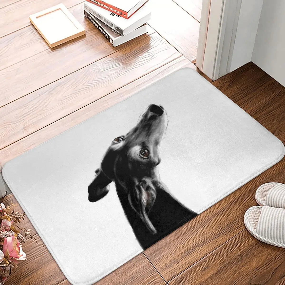 

Greyhound Dog Bathroom Mat Always There White Doormat Living Room Carpet Entrance Door Rug Home Decor