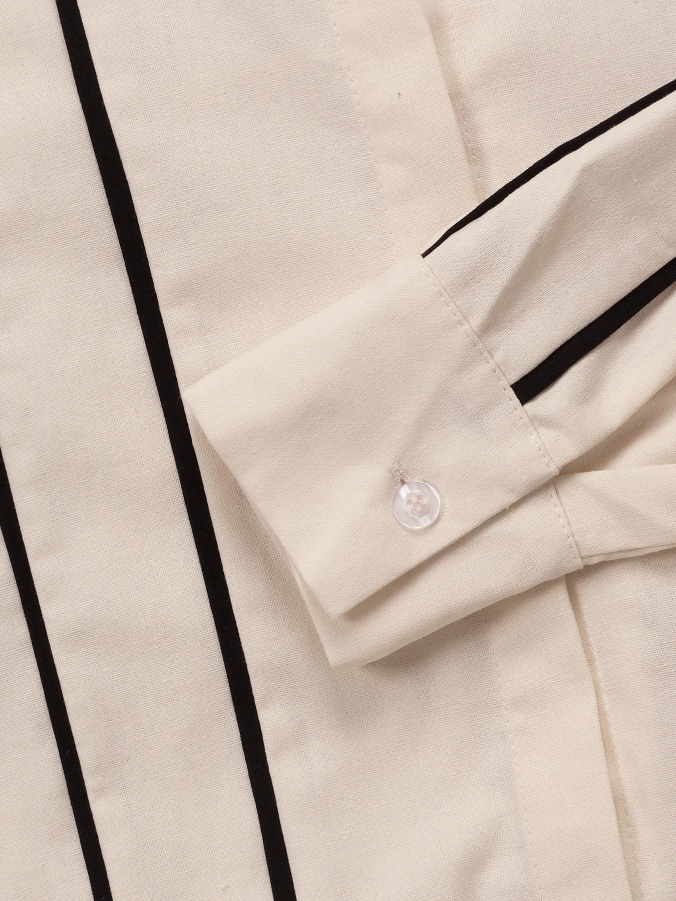 Полосатый женский комплект рубашка с длинными рукавами и карманами прямые