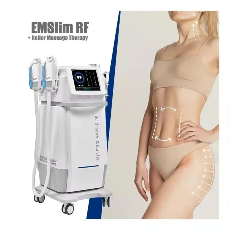 Фото Электромагнитный массажер Emslim 2 в 1, таймер для мышц Fetten Tfernungs Maschine Gewichts Verlust Lymph Drenaż Muskel Massage Bo №1